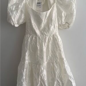 Nordstrom White Textured Mini Dress